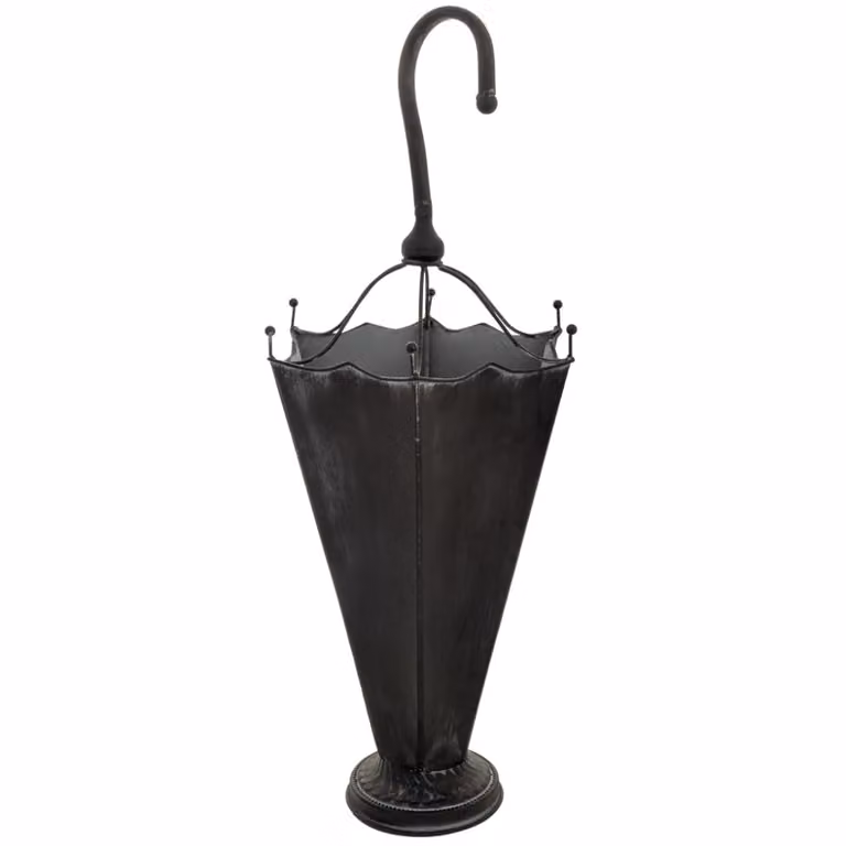 Paragüero de metal negro Wanderlust deco An/P/Al: 32.5 x 28.5 x 81.5 cm