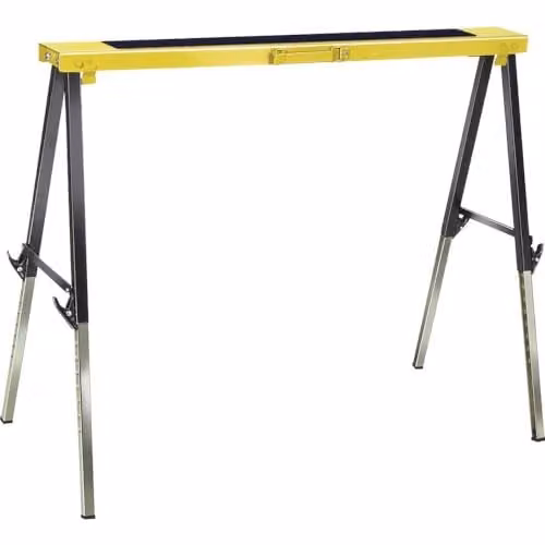 Banco de trabajo plegable y regulable en altura Brennenstuhl MB 120 KH en color gris, plata y amarillo