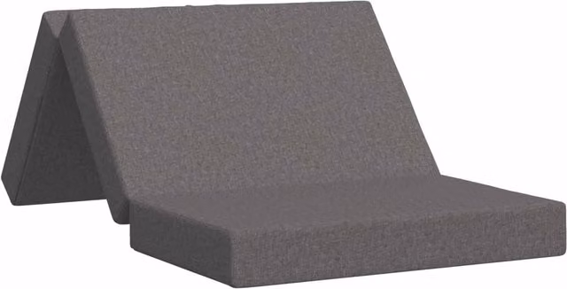 Sofá cama plegable SYFAX de tela gris con relleno de espuma, An/P/Al: 100 x 67 x 45 cm