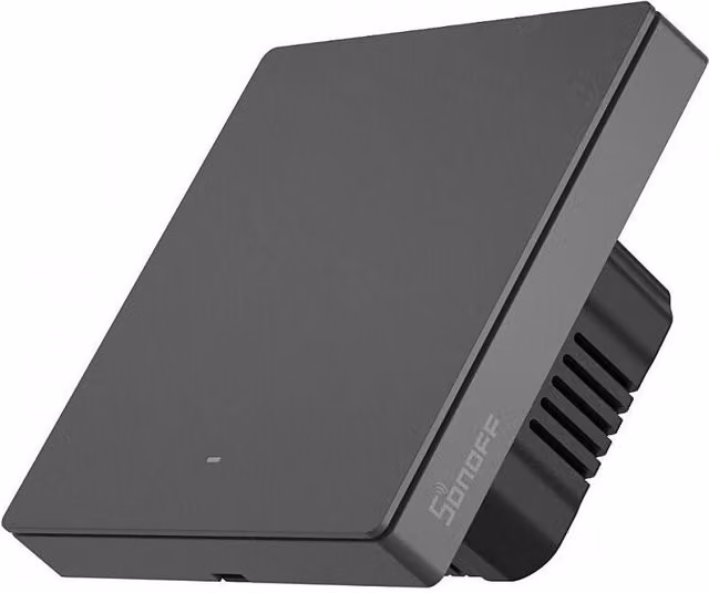 Interruptor inteligente de pared Sonoff con conexión Wi-Fi de 1 botón, color gris, montaje empotrado