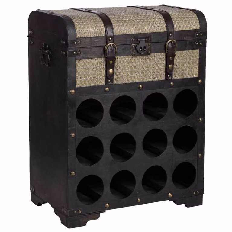 Baúl botellero vintage Wanderlust deco de madera marrón An/P/Al: 45 x 28 x 59 cm