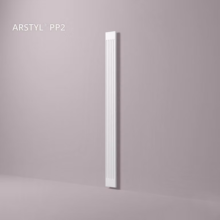 Fuste de pilastra decorativo NMC PP2 ARSTYL de poliestireno blanco