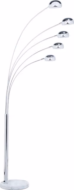 Lámpara de pie Beliani Flinders ajustable en metal y mármol color plata cromada
