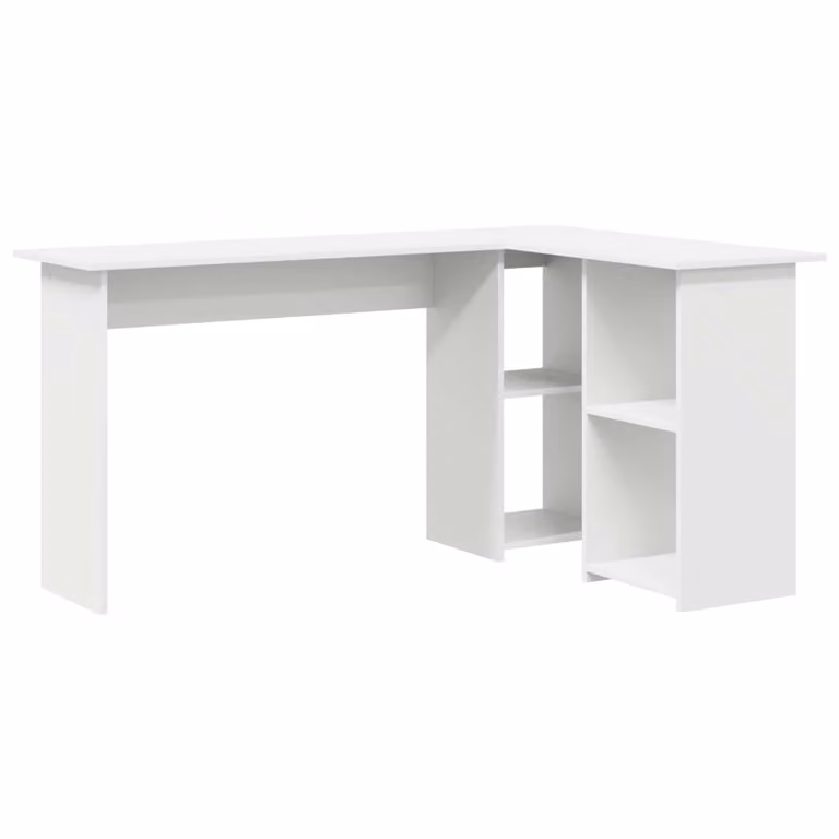 Escritorio de esquina moderno vidaXL en color blanco de madera MDF, An/P/Al: 142 x 102 x 73 cm