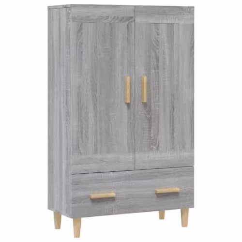 Aparador de almacenamiento Helloshop26 para cocina o salón, estilo escandinavo, color gris, An/P/Al: 70 x 31 x 115 cm