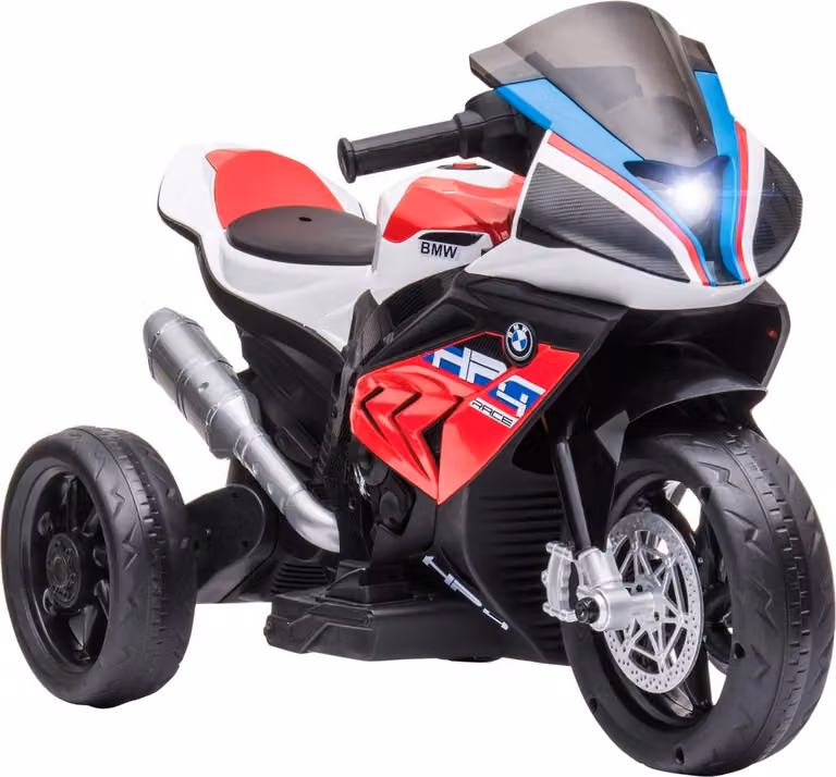 Moto eléctrica BMW Northio para niños, triciclo eléctrico de 6V con luces y sonido, color rojo y multicolor