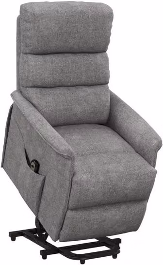 Sillón elevador eléctrico HOMCOM reclinable con asistencia para personas mayores, tapizado en gris, An/P/Al: 64 x 90 x 96 cm