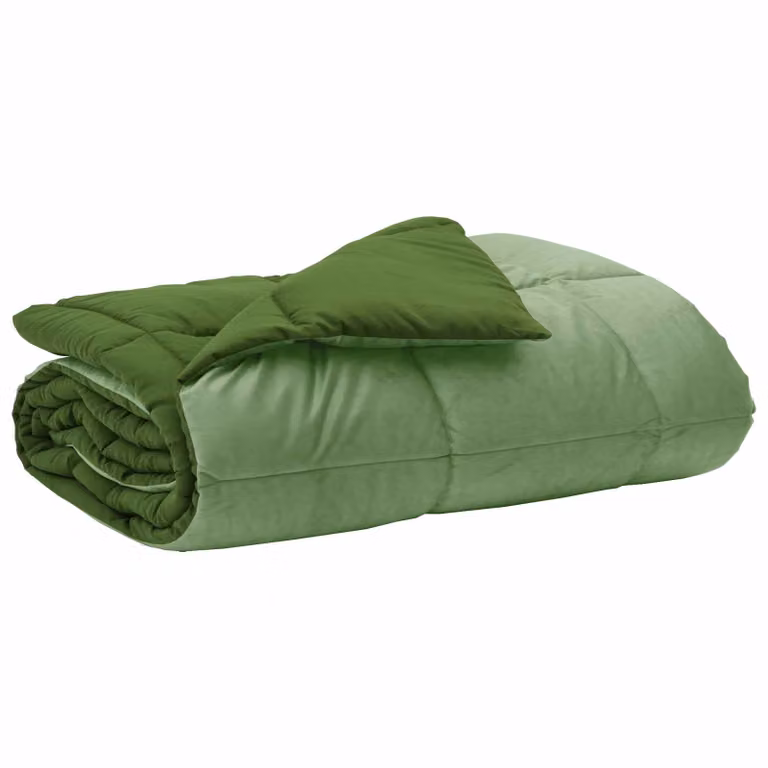 Edredón de Todo el Año vidaXL Verde de Microfibra Reversible An/P/Al: 200 x 200 cm