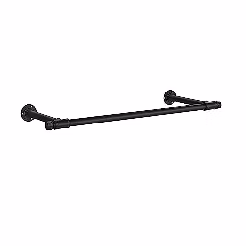 Perchero de pared SONGMICS de estilo industrial en metal negro mate, An/P/Al: 85 x 30 x 7 cm