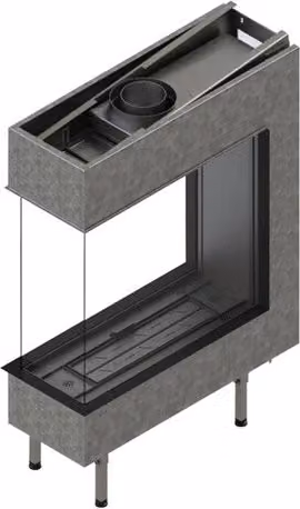 Hogar de gas propano Hergom MG-73-65 en U DQ empotrado automático de forma rectangular en colores marrón o gris An/P/Al: 115,0 x 90,1 x 33,7 cm
