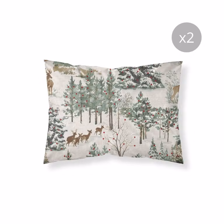 Pack de 2 fundas de almohada Muare Home con diseño gráfico de Navidad, multicolor, 100% poliéster, An/P: 50 x 80 cm