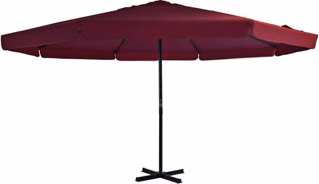 Sombrilla de jardín SYFAX de poliéster y aluminio en color rojo burdeos con 500 cm de diámetro