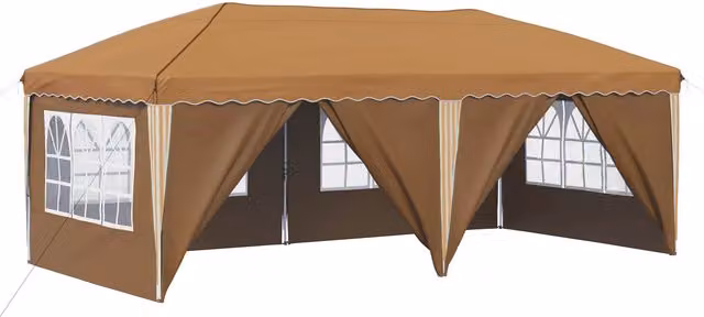 Carpa plegable para fiestas SYFAX color beige An/P/Al: 575 x 288 x 245 cm