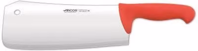 Macheta Arcos de acero inoxidable con mango ergonómico de plástico y funda protectora, color rojo y plata
