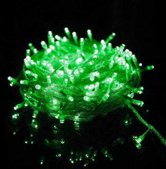 Luces LED ODIPIE para decoración de Navidad, bodas y exteriores, color verde y transparente, 200 LED, longitud 20 m, protección IP65