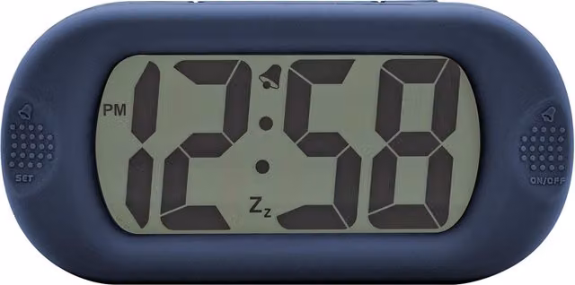Reloj despertador digital Acctim redondo con iluminación azul para mesa