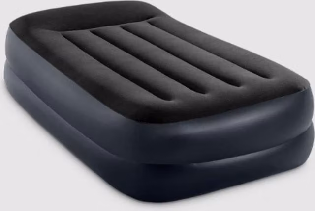 Colchón hinchable Intex Dura-Beam Plus con reposacabezas en azul y negro, An/P/Al: 99 x 191 x 42 cm