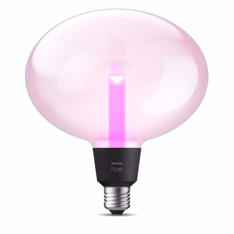 Bombilla Inteligente Philips Hue White & Color Ambiance Elipse LED E27 Negro y Transparente con Tecnología Zigbee y Bluetooth
