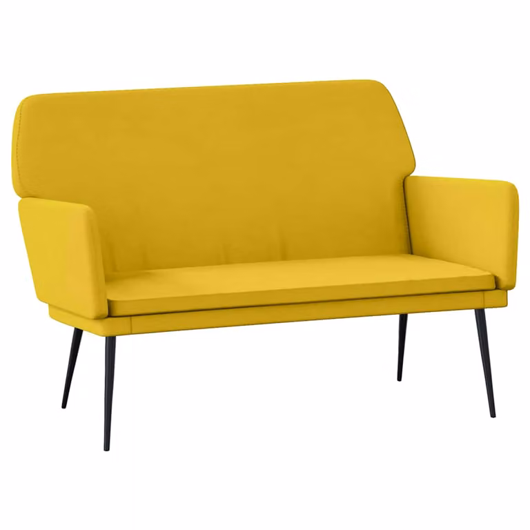 Banco de terciopelo amarillo con reposabrazos y estructura metálica vidaXL An/P/Al: 108 x 79 x 79 cm