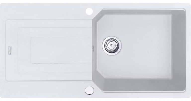 Fregadero de granito Franke URBAN UBG 611-100 color Glacier, reversible, con medidas de corte de Ancho: 98 cm, Profundidad: 48 cm