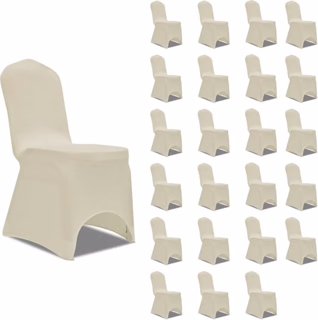 Pack de 24 fundas elásticas para sillas de comedor Vidaxl en color beige