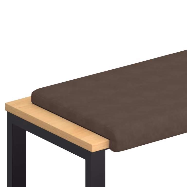 Cojín de banco rectangular vidaXL en microfibra marrón con espuma y base antideslizante, Profundidad: 35 cm