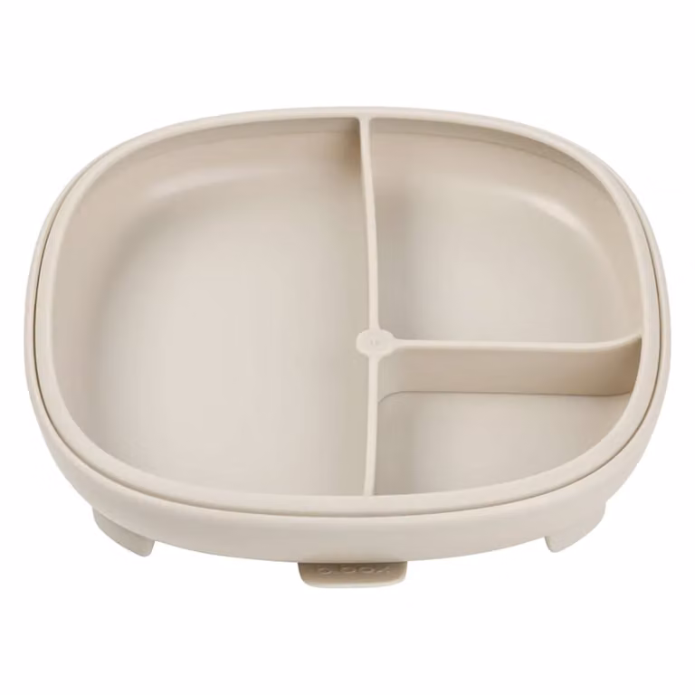 Plato con ventosa y compartimentos B.BOX para bebé en color beige, libre de BPA y apto para microondas y lavavajillas