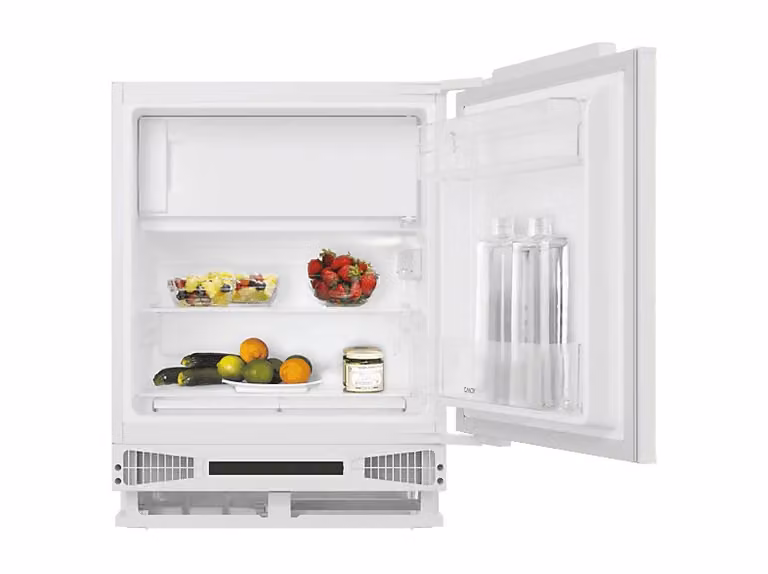 Frigorífico mini integrable Candy CM4SE68W de 111 l, color blanco, con zona congeladora superior y sistema estático
