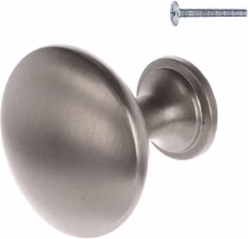 Tirador de pomo redondo RiexTouch en zinc color plata con acabado níquel mate para tus muebles