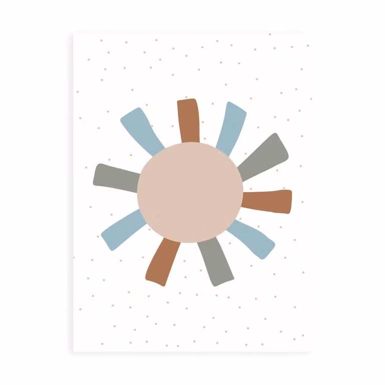Póster infantil de papel Nicolasito con ilustración de naturaleza en colores beige y multicolor, An: 30 cm