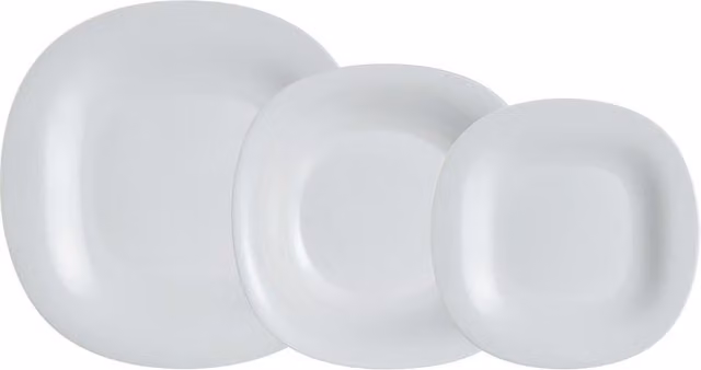 Juego de vajilla de cristal opal Luminarc Carine gris para 4 personas, 12 piezas, apto para microondas y lavavajillas