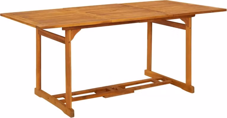 Mesa de comedor para jardín y terraza de madera de acacia en color marrón, An/P/Al: 180 x 90 x 75 cm
