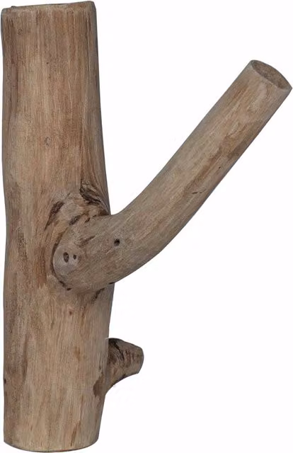 Gancho de madera sólida recuperada vidaXL color marrón An/P/Al: 4 x 4 x 14 cm