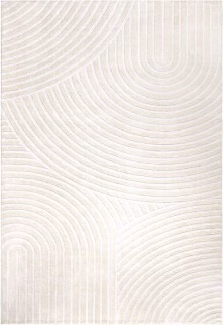 Alfombra moderna Lusenta beige de diseño geométrico An/P: 80 x 150 cm