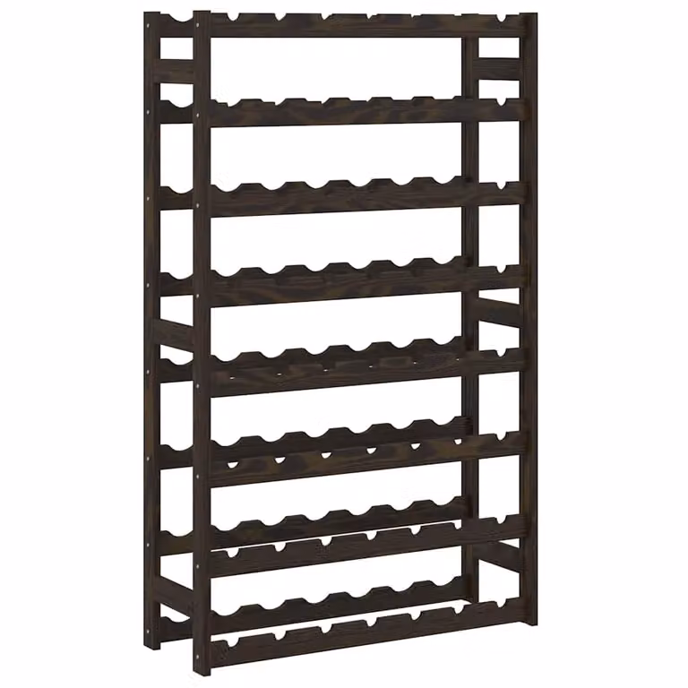 Botellero de pared vidaXL para 56 botellas de madera de pino maciza en color negro mate