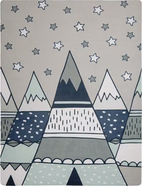 Alfombra infantil lavable Chiko gris de diseño abstracto para habitación infantil An/P: 120 x 160 cm