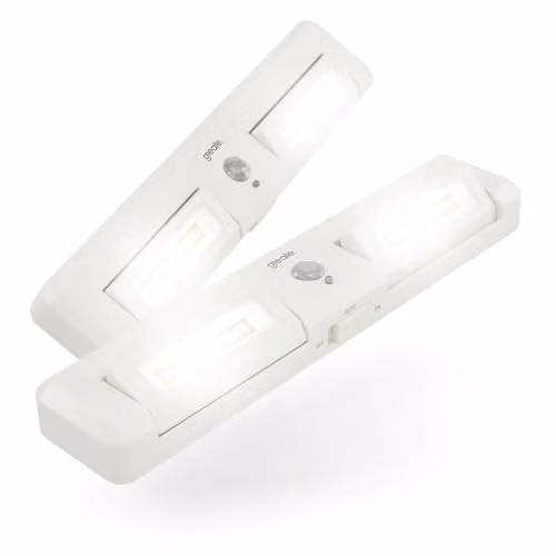 Pack de 2 barras de luz LED Greate con sensor de movimiento y luz ajustable en color blanco para armarios, cocina y escaleras
