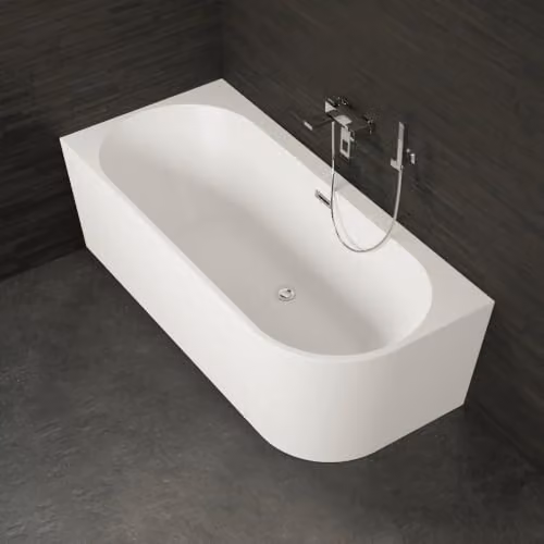 Bañera semi-exenta mural Spalina Capri 170 Gauche color blanco, An/P/Al: 170 x 76 x 58 cm