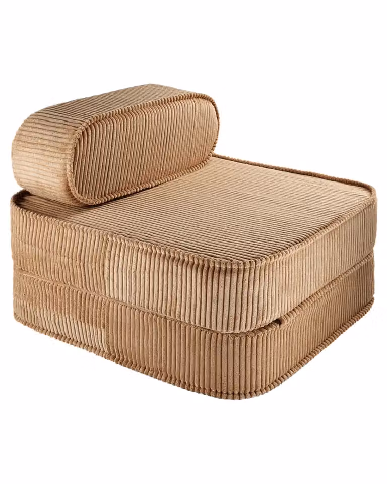 Sillón cama Wigiwama de pana marrón en color toffee con relleno de espuma, An/P/Al: 65 x 25 x 60 cm