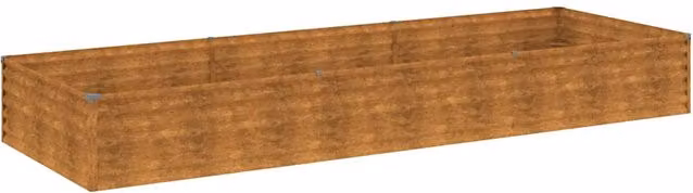 Jardinera de acero corten SYFAX color marrón An/P/Al: 291 x 100 x 36 cm