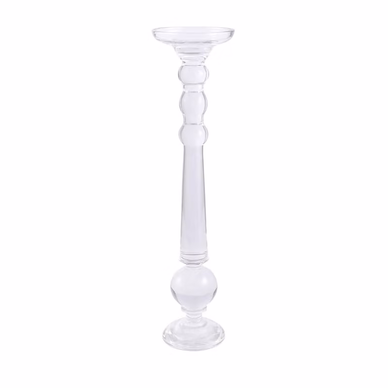 Portavela de vidrio redondo transparente Aulica Altura: 60 cm