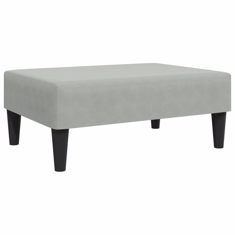 Reposapiés Syfax de terciopelo gris An/P/Al: 77 x 55 x 31 cm