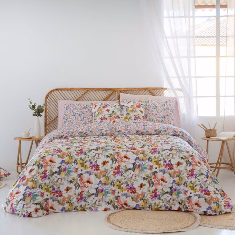 Funda nórdica reversible Naf Naf de algodón con diseño floral boho multicolor An/P/Al: 260 x 240 cm