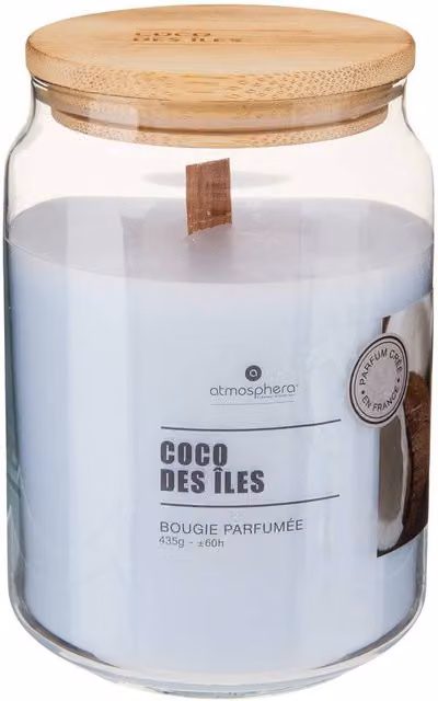 Vela perfumada Viky Coco Des Îles de Atmosphera, aroma floral y frutal, 435 g