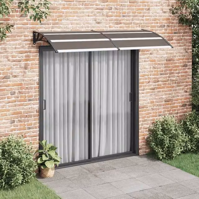 Marquesina de puerta vidaXL en policarbonato color negro de 240 x 100 cm