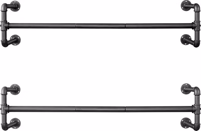 Perchero de pared industrial Songmics de metal negro, An/P/Al: 110 x 30 x 29,3 cm