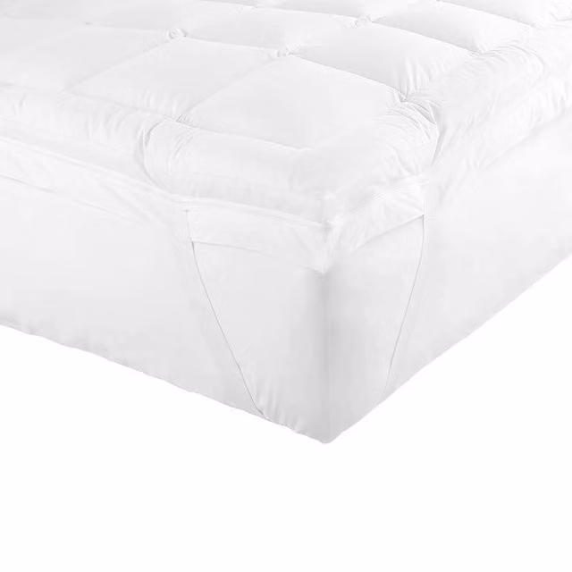 Topper de plumón premium extra confort Ferdown con mezcla de plumas y algodón en color blanco, An/P/Al: 90 x 200 cm