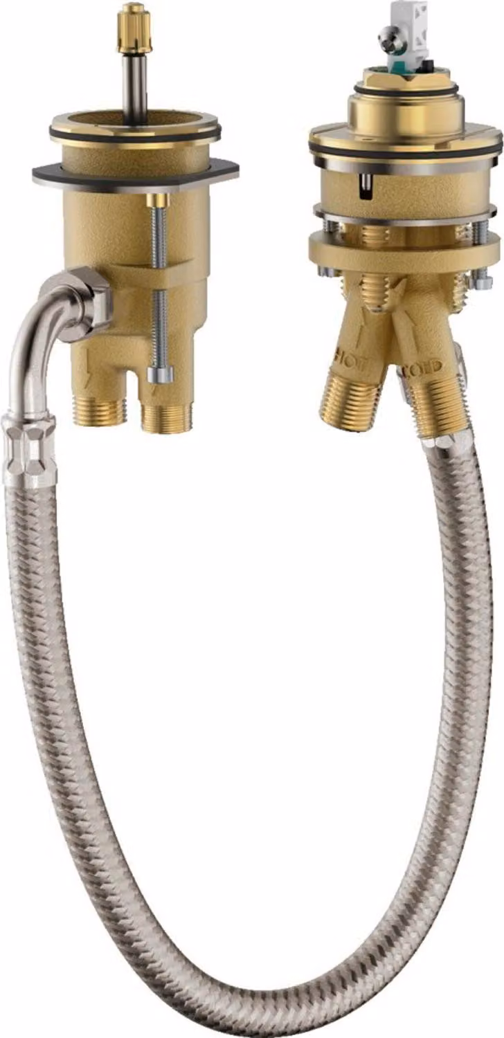 Set básico para grifería de 2 agujeros para borde de bañera Hansgrohe en color plata y marrón