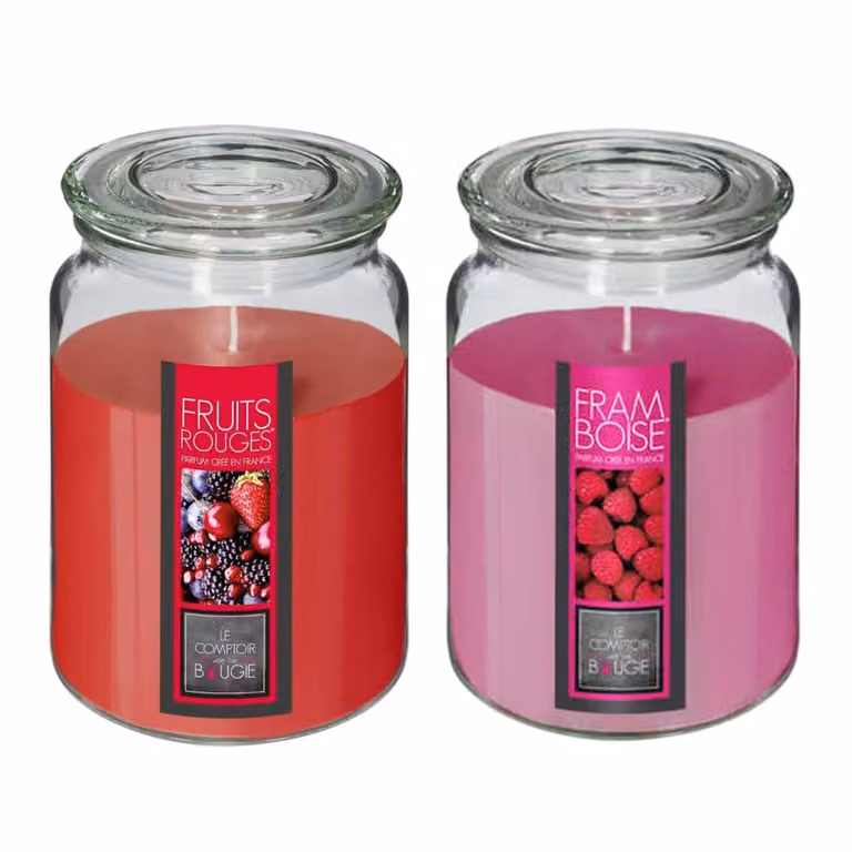 Set de velas perfumadas frutales WellHome multicolor en cera para mesa