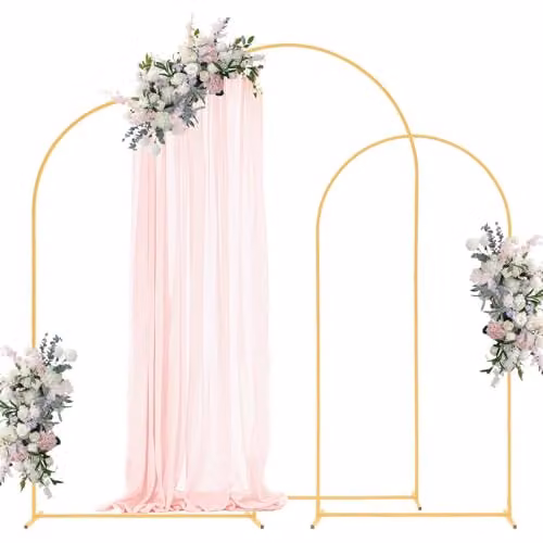 Soporte de arco metálico VEVOR para decoración de bodas y eventos, estructura estable de 3 piezas en color dorado